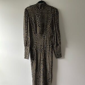 Olivia Van Halle silk geometric printed dress